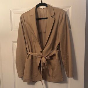 Banana Republic Beige Women's Blazer with Tie Belt